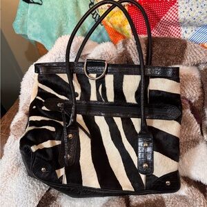 Maurizio Taiuti Black and White Zebra Tote